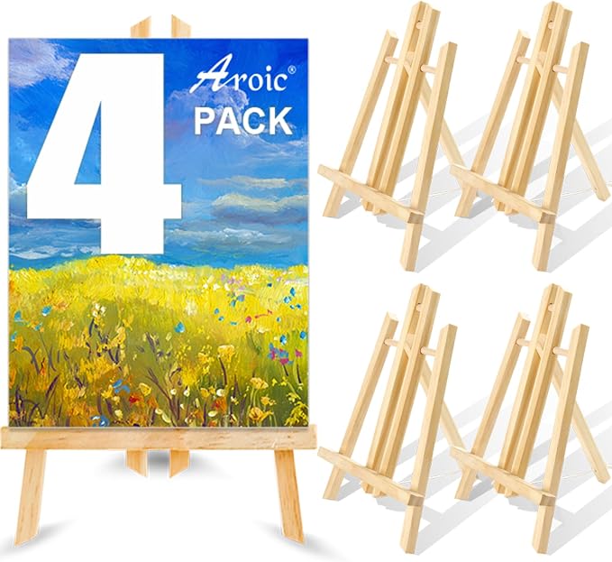 AROIC Wood Easels, Easel Stand for Painting Canvases, and Crafts., Painting by AROIC