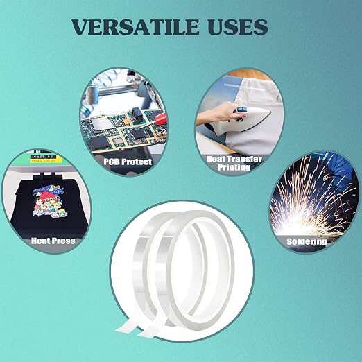 2 Rolls 10mm x33m Clear Heat Tape, Transparent High Temperature Heat Resistant - Image 7