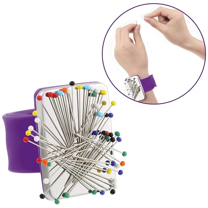 Magnetic Wrist Sewing Pincushion Wrist Magnetic Pin Holder Wristband Pin - Image 3