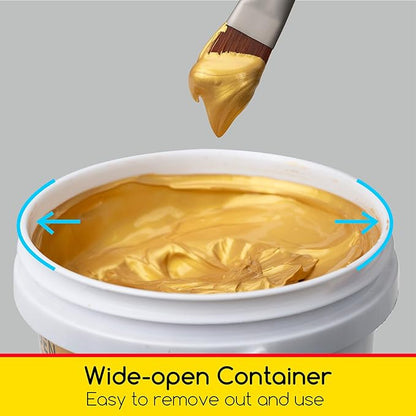 MEEDEN Metallic Gold Acrylic Paint: 1 L /33.8 oz Heavy Body Gloss Non-Toxic - Image 5