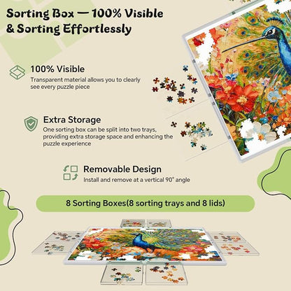 2000 Pieces Puzzle Board 3-in-1 Double-Sided & Rotating & Tilting, Plastic - Image 6