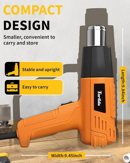 Heat Gun 1500W 572°F-932°F Fast Heating Heavy Duty Hot Air Gun Kit Variable - Image 5