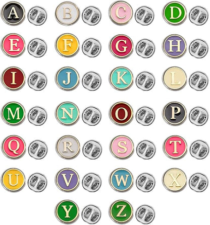 26 Pcs Enamel Letters Brooches Pins by HSQYJJEWELRY