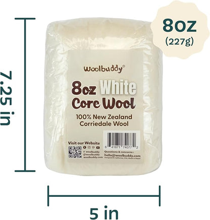 Woolbuddy Wool Felting Core Wool – Handmade Carded White - Image 9