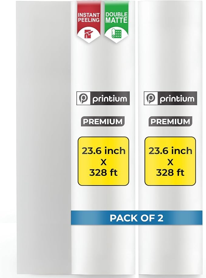 DTF Transfer Film Roll 23.6in x 328ft – Hot & Cold Peel – Double Matte by Printium