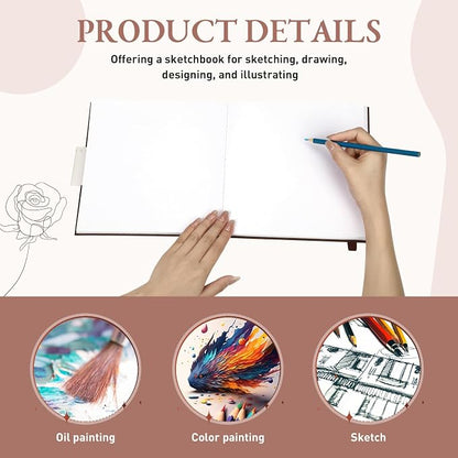 Moinchore Back to School Gifts Square Sketchbook 8 x 8 Inch Hardcover Art - Image 3