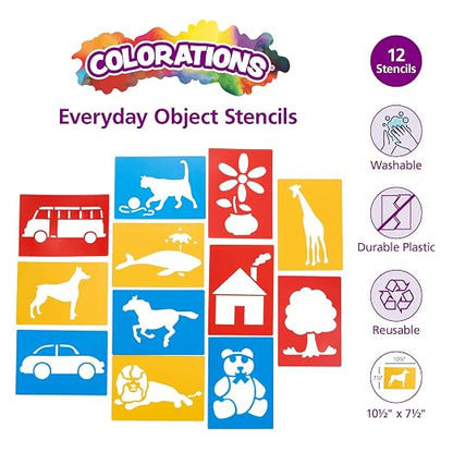 Colorations Large Washable Plastic Everyday Objects Stencils - Image 2