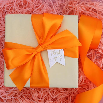 Orange Solid Satin Ribbon 2 Inch 25 Yards Solid Polyester Fabric Ribbon - Image 2
