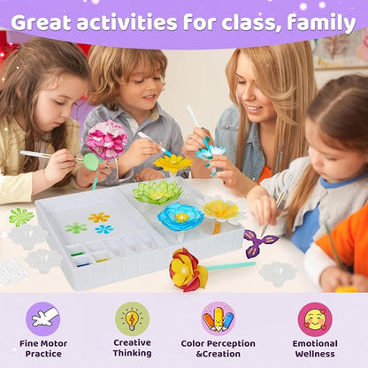 Arts and Crafts for Kids, Paper Flowers Science Kit Magic Dyeing Flowers - Image 3