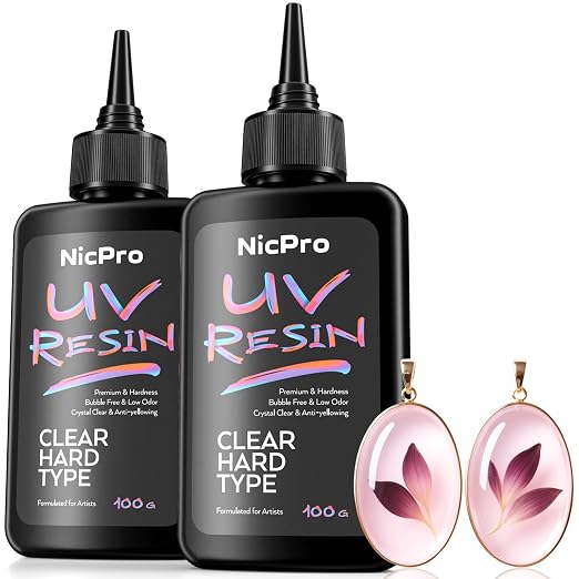 Nicpro UV Resin 200g, High Viscosity & Quick Curing UV Epoxy Resin Kit by Nicpro