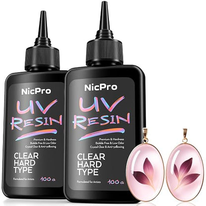 Nicpro UV Resin 200g, High Viscosity & Quick Curing UV Epoxy Resin Kit by Nicpro