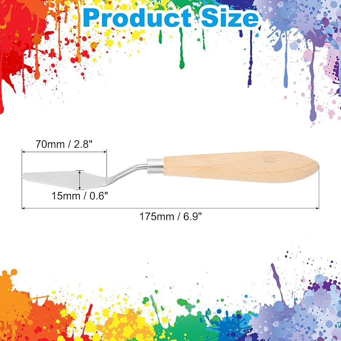 PATIKIL Art Spatula, No.6 15mm Stainless Steel Flexible Palette Knife Painting - Image 2