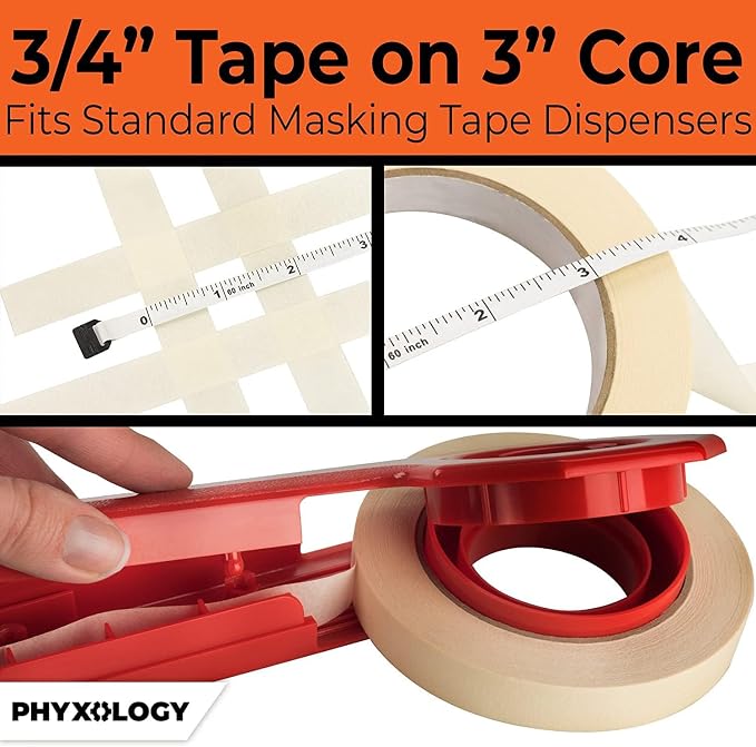 3/4 in Pro-Grade Masking Tape. 60 Yard Roll 4 Pack = 240 Yards of Multi-Use - Image 3