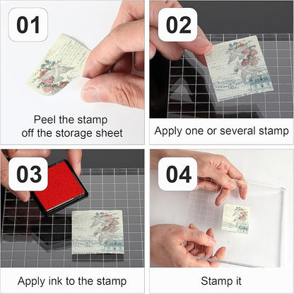 Large Acrylic Blocks for Stamping, 5.9"×5.9" Transparent Acrylic Stamp Block - Image 4
