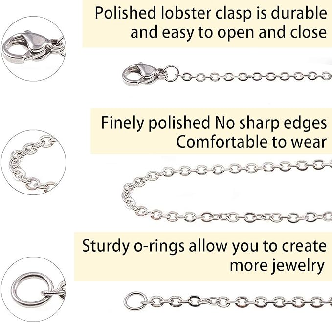 Jishi Chains Jewelry Making Supplies, 60ft Cable Link Chains - Image 4
