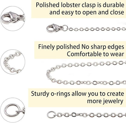 Jishi Chains Jewelry Making Supplies, 60ft Cable Link Chains - Image 4