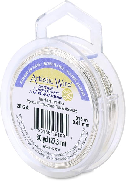 Artistic Wire, 26 Gauge Silver Plated Tarnish Resistant Colored Copper Craft by ArtisticWire