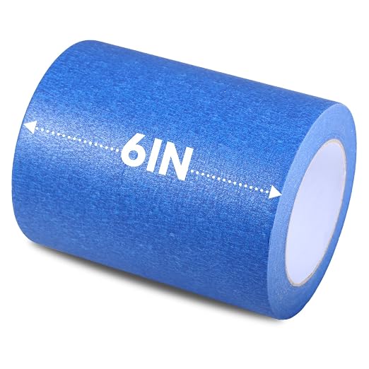 Wide Blue Painters Tape, 6 Inch x 55 Yards, Wide Masking Tape by Pueatte