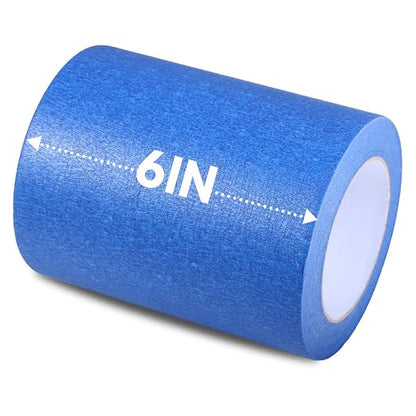 Wide Blue Painters Tape, 6 Inch x 55 Yards, Wide Masking Tape by Pueatte