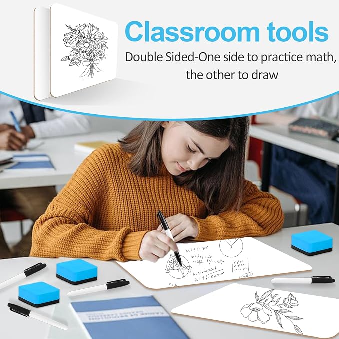 Dry Erase LapBoards, PANDRI 26 Pack Double Sided 12.5 x 9 Inch Whiteboards - Image 6