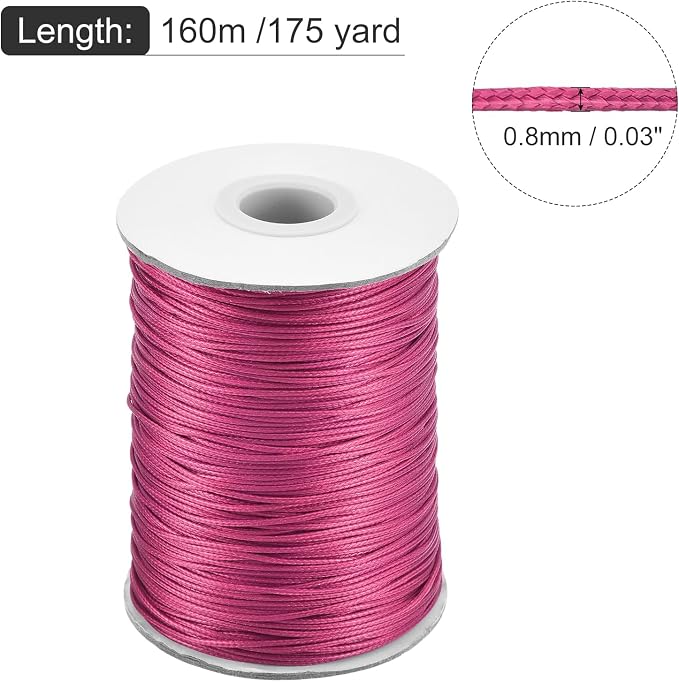 MECCANIXITY Waxed Cord 0.8mm Waxed Polyester Cord 175 Yard Wax String - Image 2