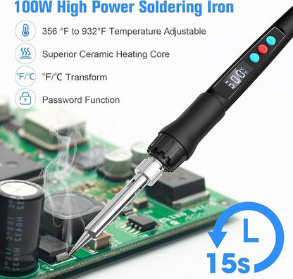 Soldering Iron Kit, 100W LED Digital Solder Gun kits - Image 5