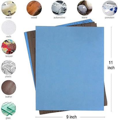 9x11 inch 10 Sheets Sandpaper, Wet or Dry 7000-15000 Grit 5 Assortment Sand - Image 2