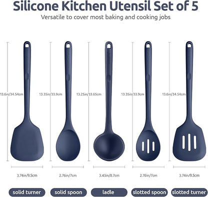 Silicone Kitchen Cooking Utensil Set: U-Taste High Heat Resistant 13.6in - Image 2