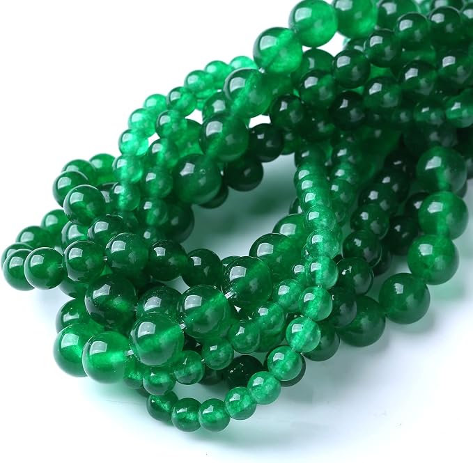 48PCS 8MM Natural Green Jade Stone Beads Energy Healing Beads - Image 5