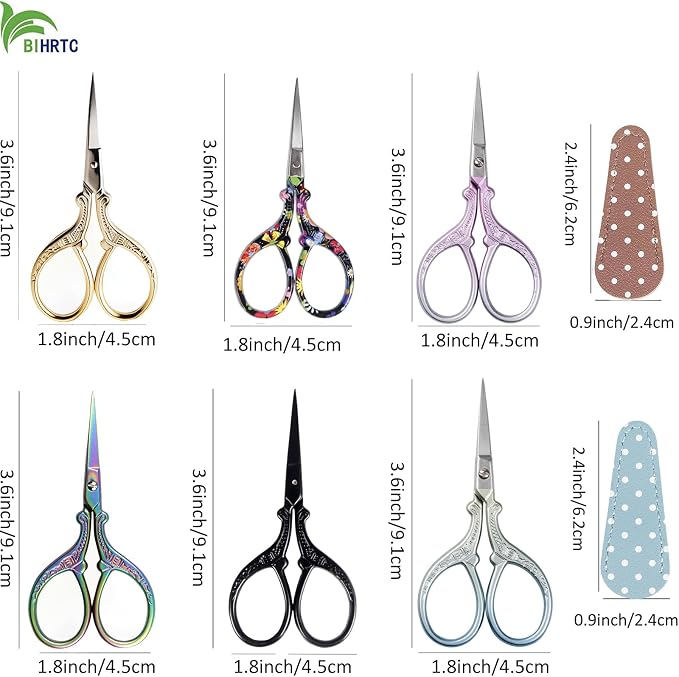 BIHRTC 6Pairs 3.6inch Small Crochet Scissors - Image 2