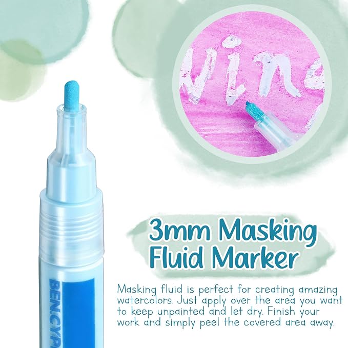 2 Pcs Masking Fluid Pen for Watercolor Painting, Capacity - Image 2