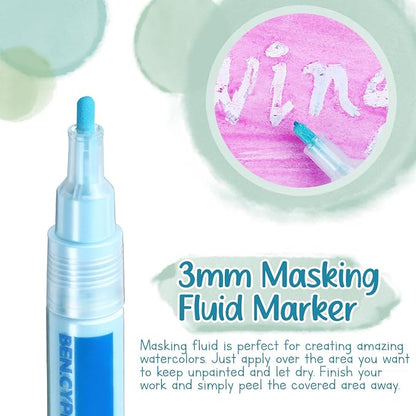 2 Pcs Masking Fluid Pen for Watercolor Painting, Capacity - Image 2