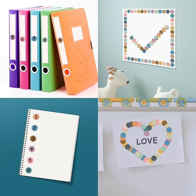 REGELETO Boho 4200 PCS 0.75 Inch 12 Colors Round Colored Dot Stickers - Image 7