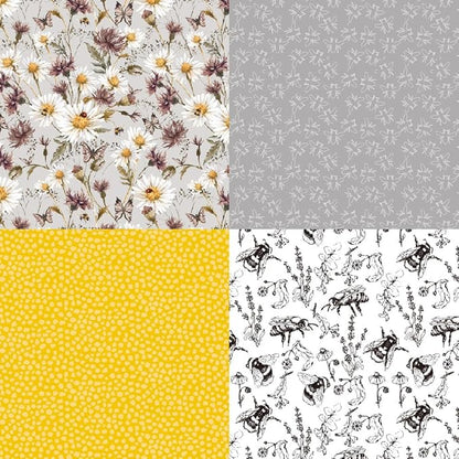 Honey Bee Pattern Paper Pack Yellow Black And Gray 24 Sheets Decorative - Image 3