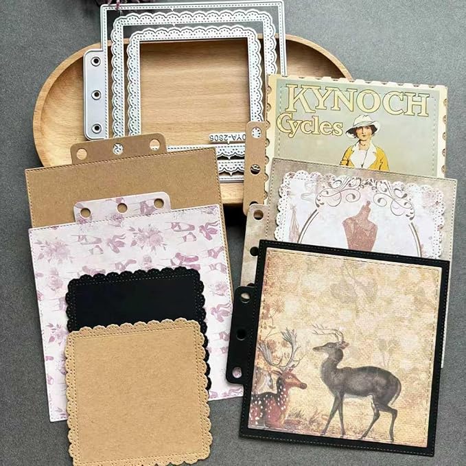 Square Lace Loose-Leaf Cutting Dies, Backgrounds Frame Die Cuts Metal Stencils - Image 2