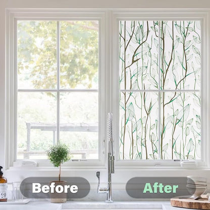 Donox Frosted Glass Window Film Heat Control UV Blocking, Static Cling Reusable - Image 4