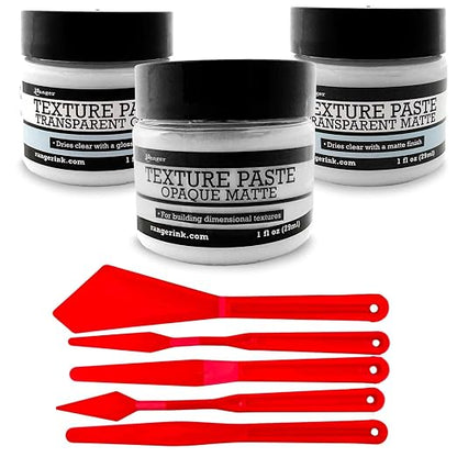 Ranger Texture Paste Set – Includes Opaque, Transparent Gloss, and Transparent by GRASArtBundles
