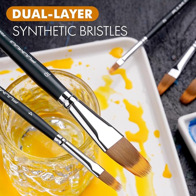 5pcs Dual-Layer Grainer Brush Set- Fuumuui Professional Synthetic Filbert Comb - Image 4