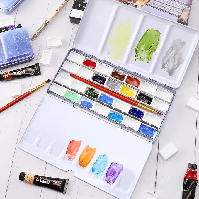 LOONENG Empty Watercolor Palette, Empty Watercolor Tin - Image 6