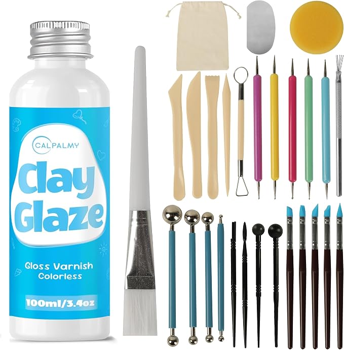 CALPALMY 100ml Gloss Air Dry Clay Glaze by CalPalmy
