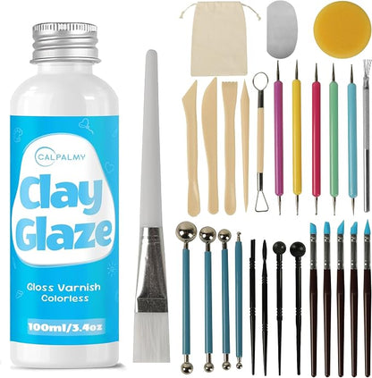 CALPALMY 100ml Gloss Air Dry Clay Glaze by CalPalmy