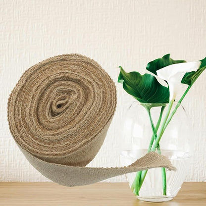 3" Wide Natural Burlap Fabric Roll - Image 4