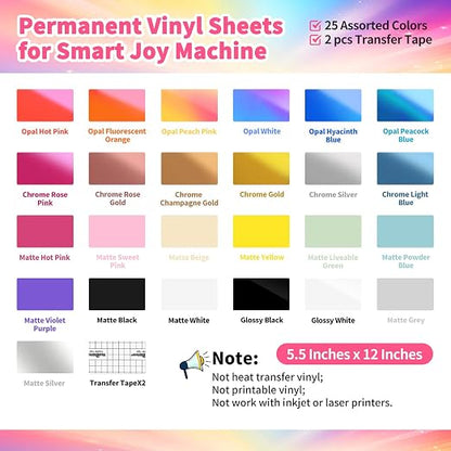 TECKWRAP 5.5"x12" Smart Adhesive Vinyl 25 Colors Holographic Chrome, Matte & - Image 3