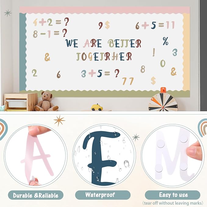221 Pcs Bulletin Board Letters Round Alphabet Number Punctuation Symbol Combo - Image 4