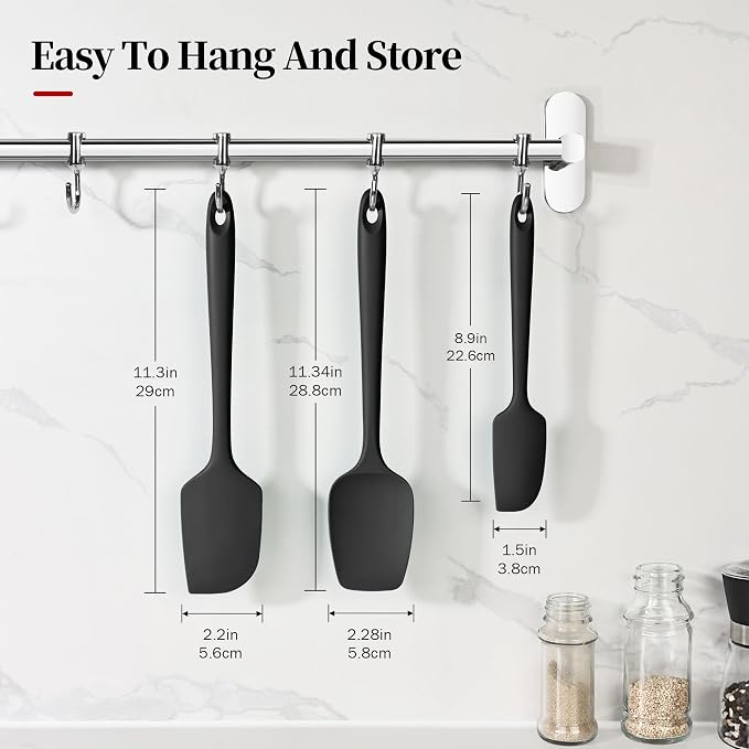 600ºF Heat Resistant Spatulas, High Heat Food Safe Semless Kitchen Silicone - Image 2