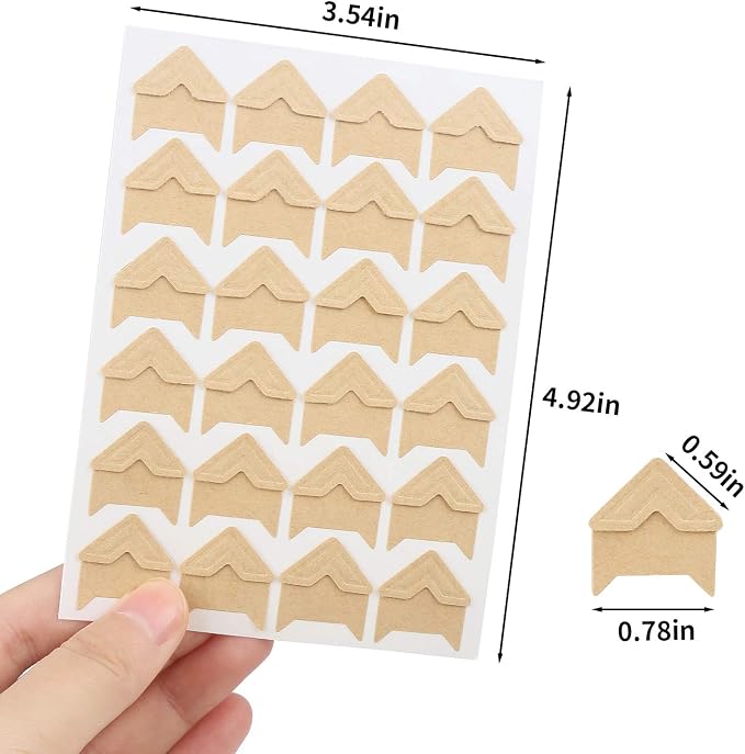 DERAYEE 12 Sheets Photo Corner Stickers, 6 Colors Self Adhesive Photo Mounting - Image 2