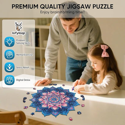 Wooden Puzzles for Adults, Mandela Lotus Adult Puzzles 192 Pieces, Wooden - Image 4