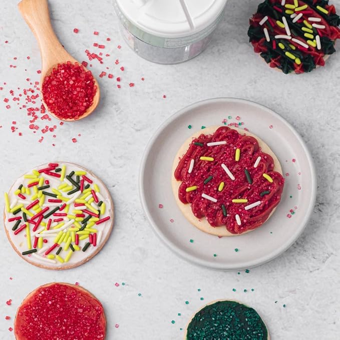 Sweets Indeed Dye Free Christmas Sprinkles – 2.75 oz 6-Cell Holiday Jar | Red - Image 7