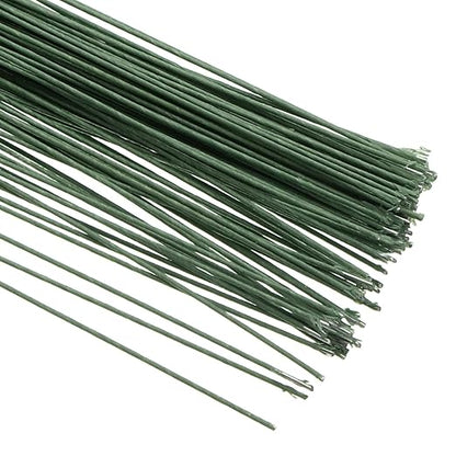 PATIKIL 18 Gauge 16" Floral Stem Wire, Dark Green - Image 4