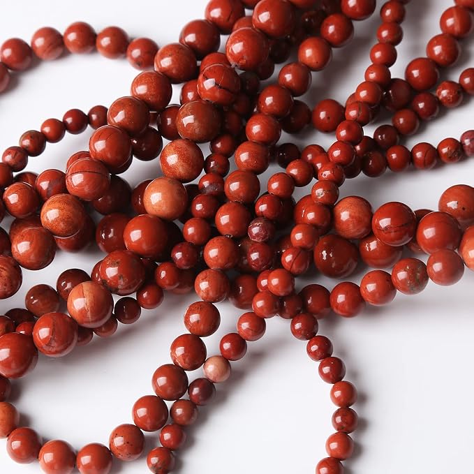 48PCS 8MM Red Jasper Stone Beads Round Loose Beads - Image 3